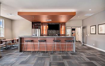 Clubhouse Kitchen at Pine Tree Apartments, Omaha Nebraska